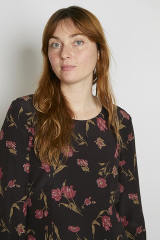 Vestido vintage negro flores rosas - Ropa mujer vintage SusiSweetdress