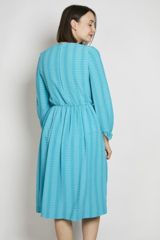 Vestido vintage azul turquesa rayas - Ropa mujer vintage SusiSweetdress