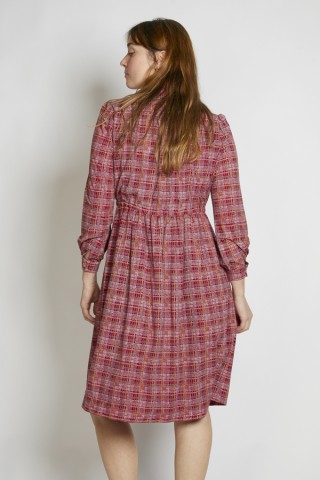 Vestido vintage granate cuadro escocés - Ropa mujer vintage SusiSweetdress