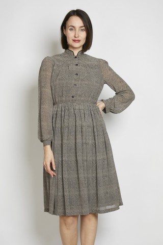 Vestido vintage negro estampado geométrico - Ropa mujer vintage SusiSweetdress