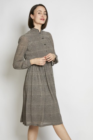 Vestido vintage negro estampado geométrico - Ropa mujer vintage SusiSweetdress