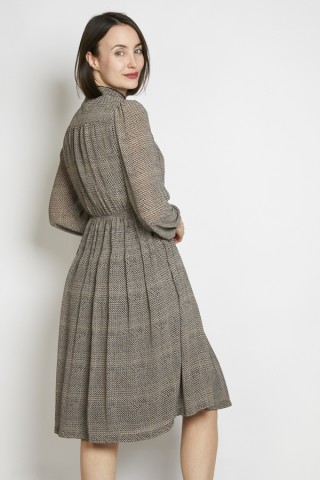 Vestido vintage negro estampado geométrico - Ropa mujer vintage SusiSweetdress