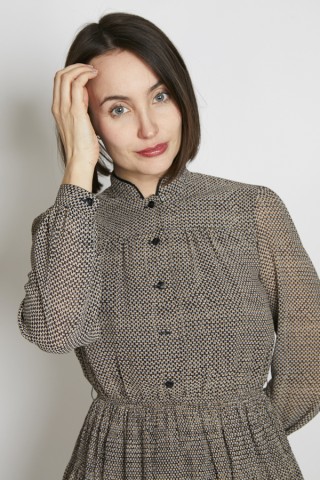 Vestido vintage negro estampado geométrico - Ropa mujer vintage SusiSweetdress