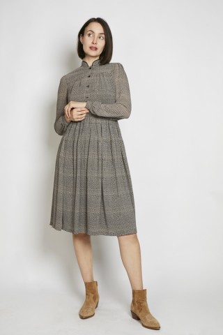 Vestido vintage negro estampado geométrico - Ropa mujer vintage SusiSweetdress