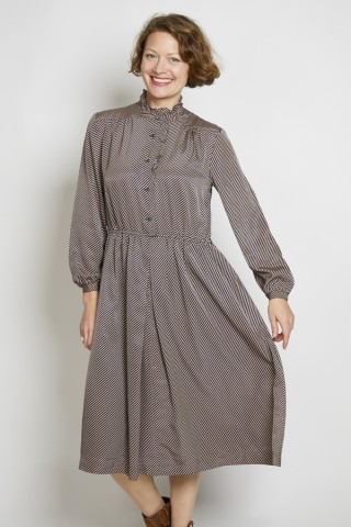 Vestido vintage rayas azul marino y beige - Ropa mujer vintage SusiSweetdress