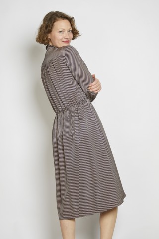 Vestido vintage rayas azul marino y beige - Ropa mujer vintage SusiSweetdress