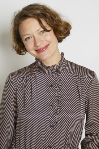 Vestido vintage rayas azul marino y beige - Ropa mujer vintage SusiSweetdress