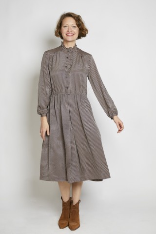 Vestido vintage rayas azul marino y beige - Ropa mujer vintage SusiSweetdress