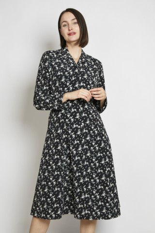 Vestido vintage negro floreado - Ropa mujer vintage SusiSweetdress