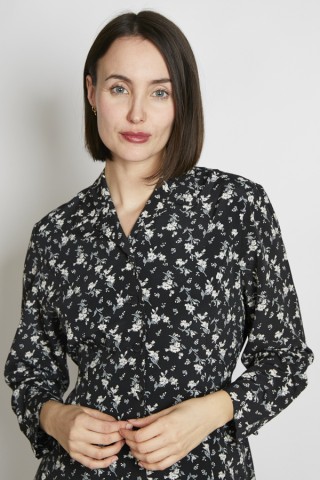 Vestido vintage negro floreado - Ropa mujer vintage SusiSweetdress