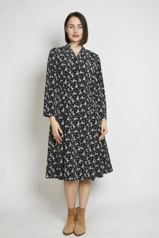 Vestido vintage negro floreado - Ropa mujer vintage SusiSweetdress