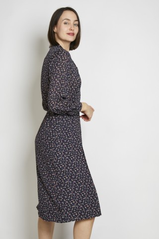 Vestido vintage azul noche pequeñas flores - Ropa mujer vintage SusiSweetdress