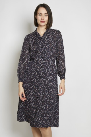 Vestido vintage azul noche pequeñas flores - Ropa mujer vintage SusiSweetdress