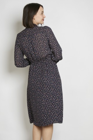 Vestido vintage azul noche pequeñas flores - Ropa mujer vintage SusiSweetdress