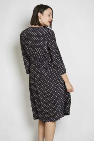 Vestido vintage negro lunares beige - Ropa mujer vintage SusiSweetdress