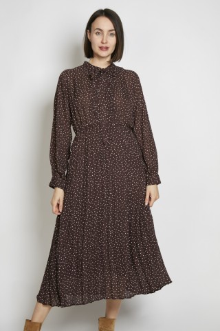 Vestido vintage marrón lunares blancos - Ropa mujer vintage SusiSweetdress