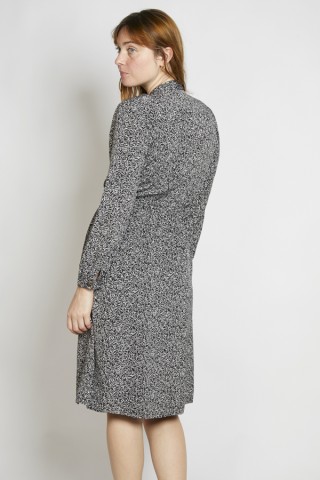 Vestido vintage negro flores blancas - Ropa mujer vintage SusiSweetdress