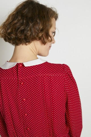 Vestido vintage rojo lunares blancos - Ropa mujer vintage SusiSweetdress