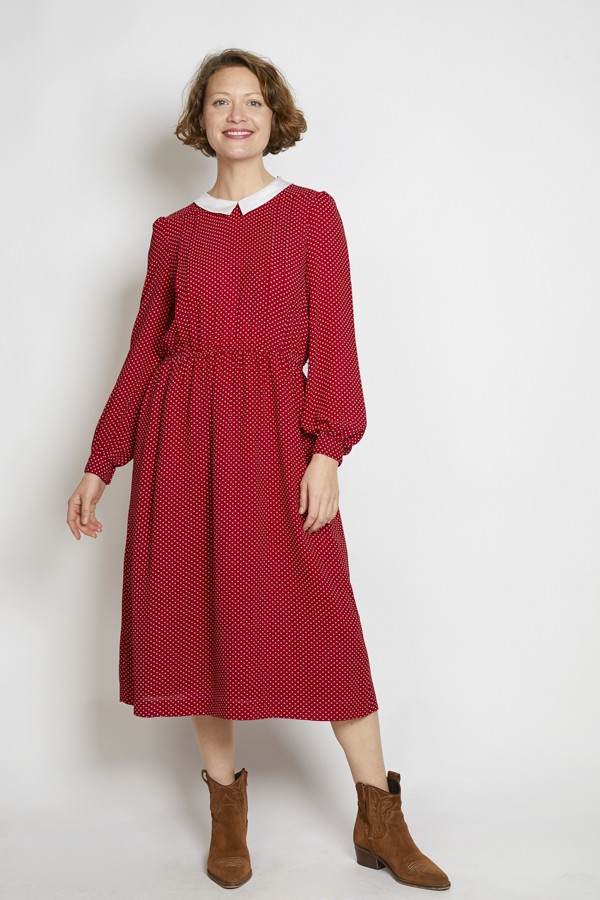 Vestido vintage rojo lunares blancos - Ropa mujer vintage SusiSweetdress