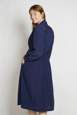 Vestido vintage azul marino con topitos - Ropa mujer vintage SusiSweetdress