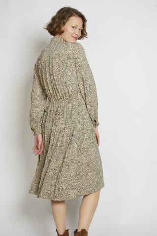 Vestido vintage animal print beige - Ropa mujer vintage SusiSweetdress
