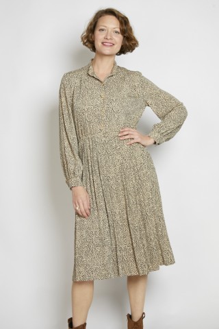Vestido vintage animal print beige - Ropa mujer vintage SusiSweetdress