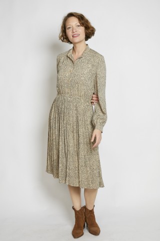 Vestido vintage animal print beige - Ropa mujer vintage SusiSweetdress