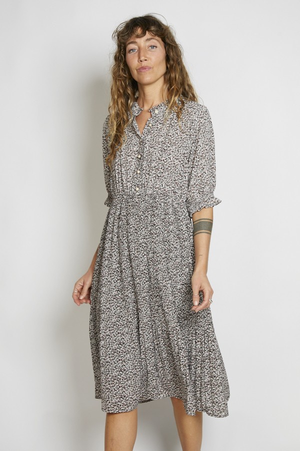 Vestido vintage negro floreado - Ropa mujer vintage SusiSweetdress