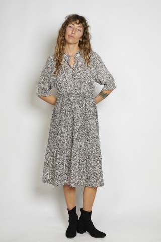 Vestido vintage negro floreado - Ropa mujer vintage SusiSweetdress