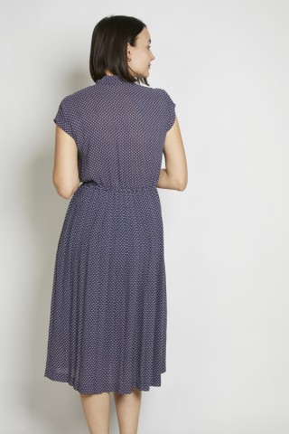 Vestido vintage azul marino estampado - Ropa mujer vintage SusiSweetdress