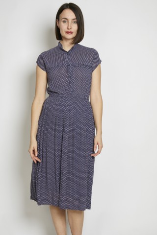 Vestido vintage azul marino estampado - Ropa mujer vintage SusiSweetdress