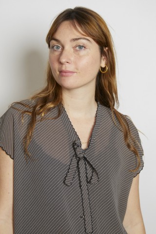 Camisa vintage negra rayas blancas - Ropa mujer SusiSweetdress