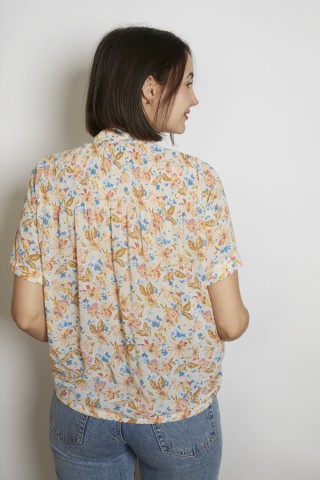 Camisa vintage blanco crema floreado - Ropa mujer SusiSweetdress