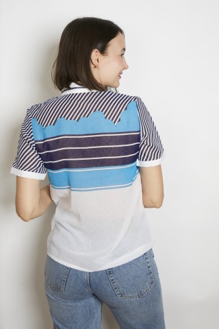 Camisa vintage blanca estampado marinero - Ropa mujer SusiSweetdress