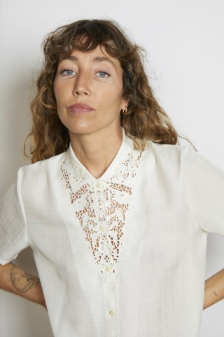 Camisa vintage blanco tiza con encaje - Ropa mujer SusiSweetdress