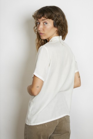 Camisa vintage blanco tiza con encaje - Ropa mujer SusiSweetdress