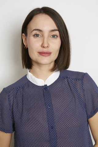 Camisa vintage azul marino topitos blancos - Ropa mujer SusiSweetdress