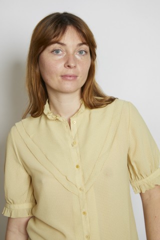 Camisa vintage amarillo pastel con volante - Ropa mujer SusiSweetdress