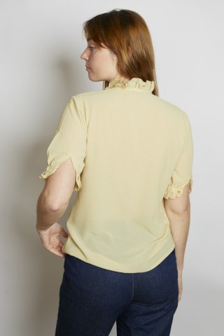 Camisa vintage amarillo pastel con volante - Ropa mujer SusiSweetdress