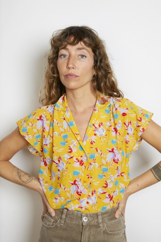 Camisa vintage amarillo estampado frutal - Ropa mujer SusiSweetdress