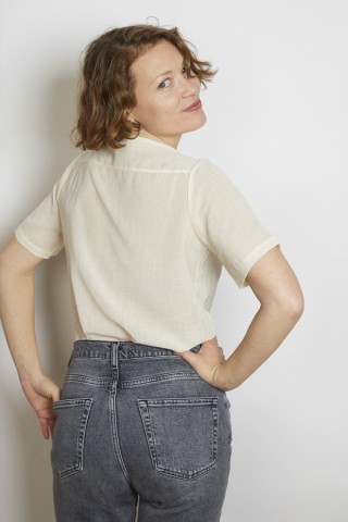 Camisa vintage blanco crema bordada - Ropa mujer SusiSweetdress