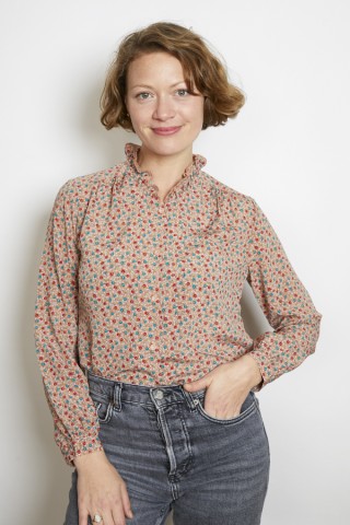 Camisa vintage rosa palo pequeñas flores - Ropa mujer SusiSweetdress