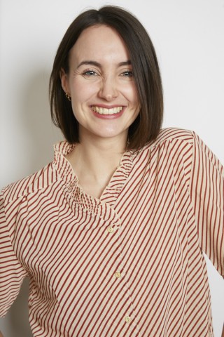 Camisa vintage beige rayas granate - Ropa mujer SusiSweetdress