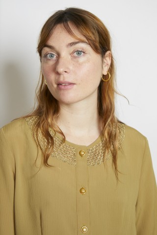 Camisa vintage verde seco textura - Ropa mujer SusiSweetdress