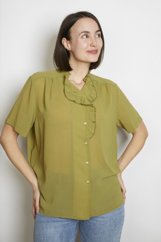 Camisa vintage verde oliva - Ropa mujer SusiSweetdress