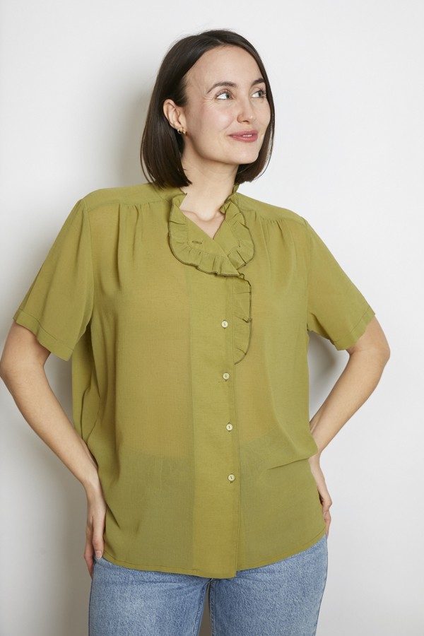 Camisa vintage verde oliva - Ropa mujer SusiSweetdress