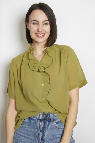 Camisa vintage verde oliva - Ropa mujer SusiSweetdress