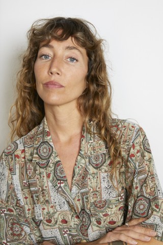 Camisa vintage verde seco estampado geométrico - Ropa mujer SusiSweetdress