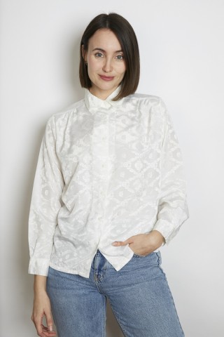 Camisa vintage blanca floreada - Ropa mujer SusiSweetdress