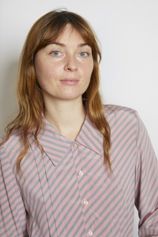 Camisa vintage rosa y gris a rayas- Ropa mujer SusiSweetdress